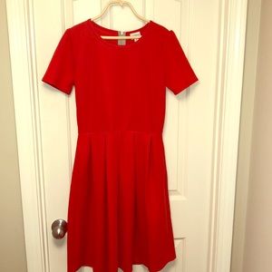 Red dress with pleats!